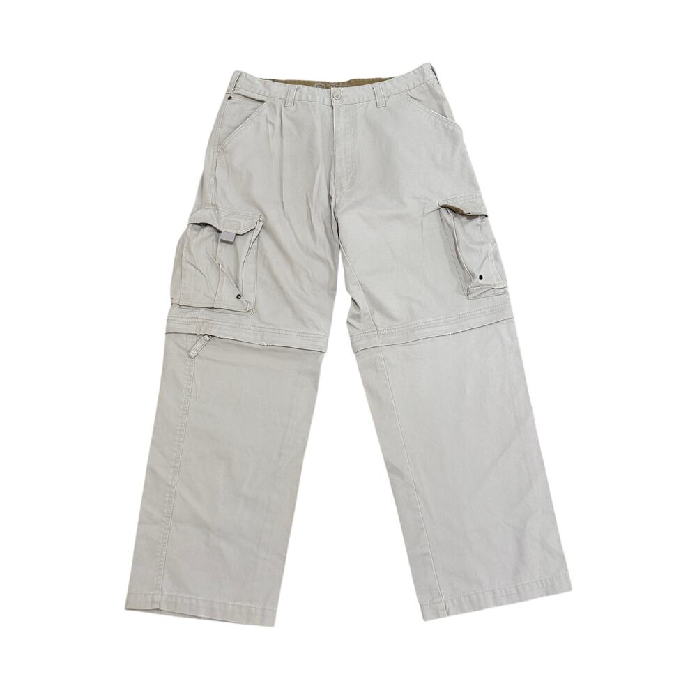 VTG Plugg Convertible Cargo Pants Men’s 34x30 Y2K Utility Baggy Wide Leg Russia